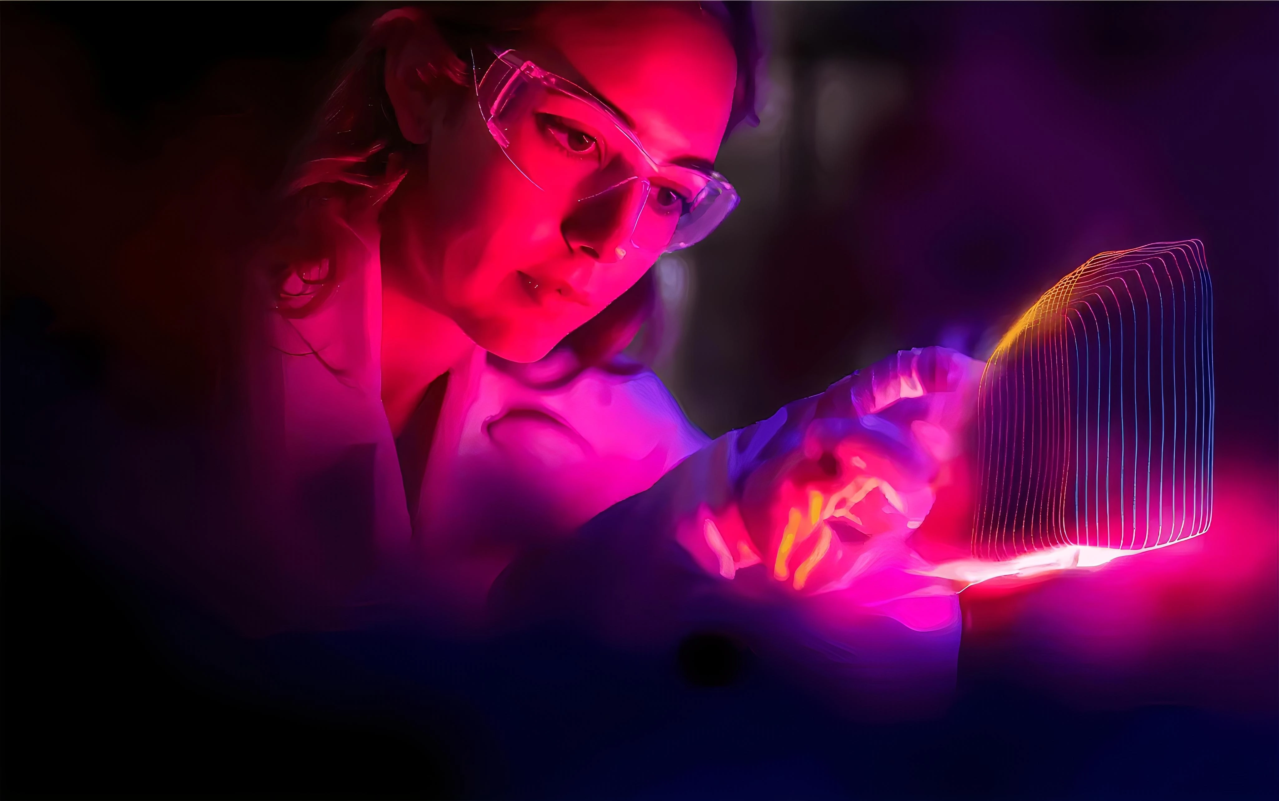 A medical researcher works with Millar’s MPVS Duo pressure volume loop measurement system.