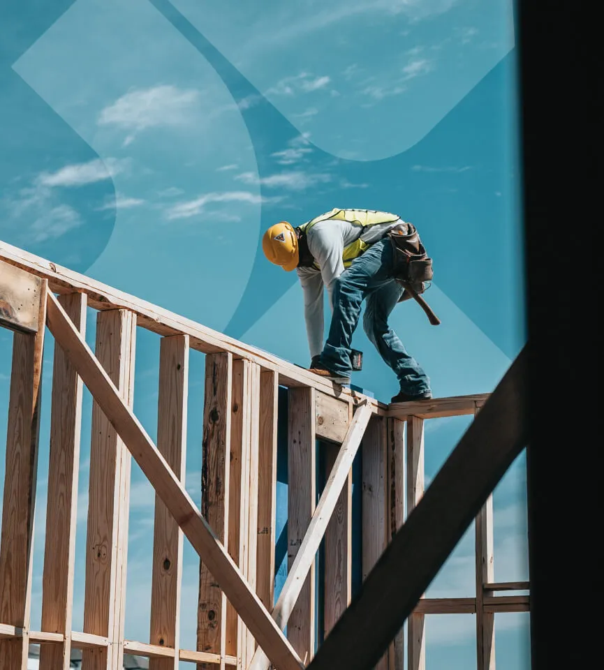 man on the build