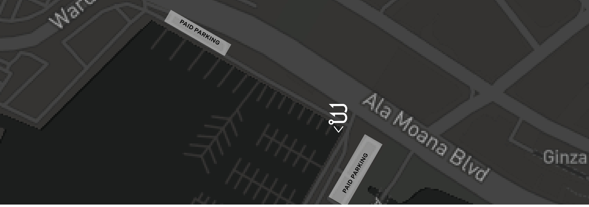 The paid parking lots on Ala Moana Blvd