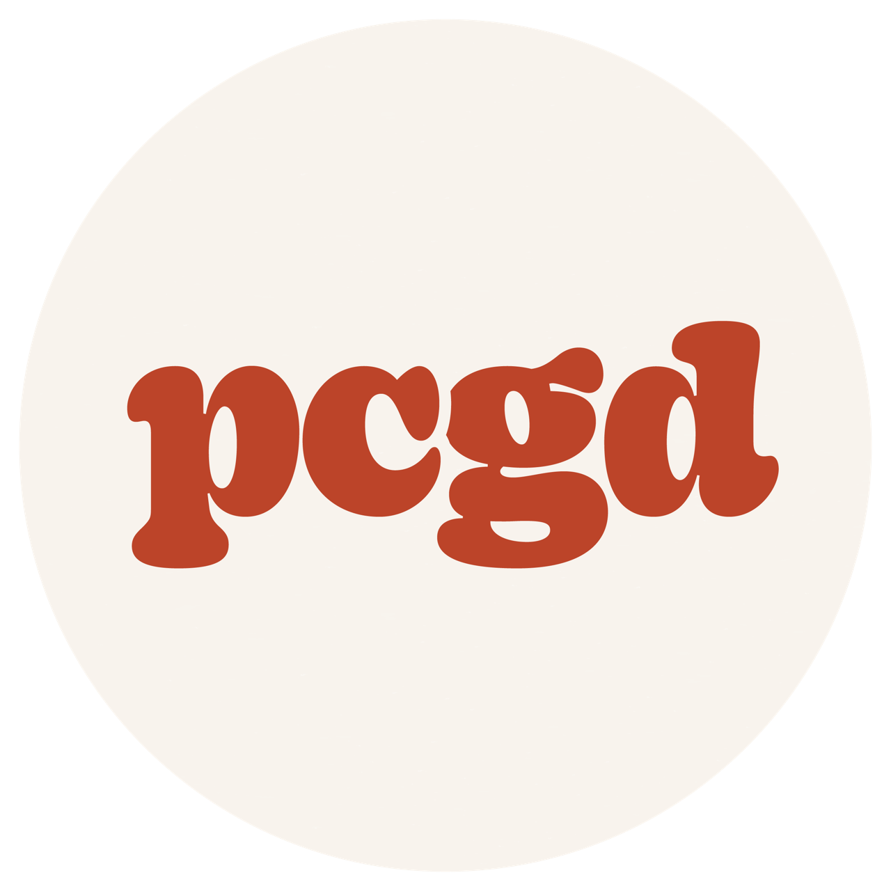 White abbreviation 'PCGD' logo
