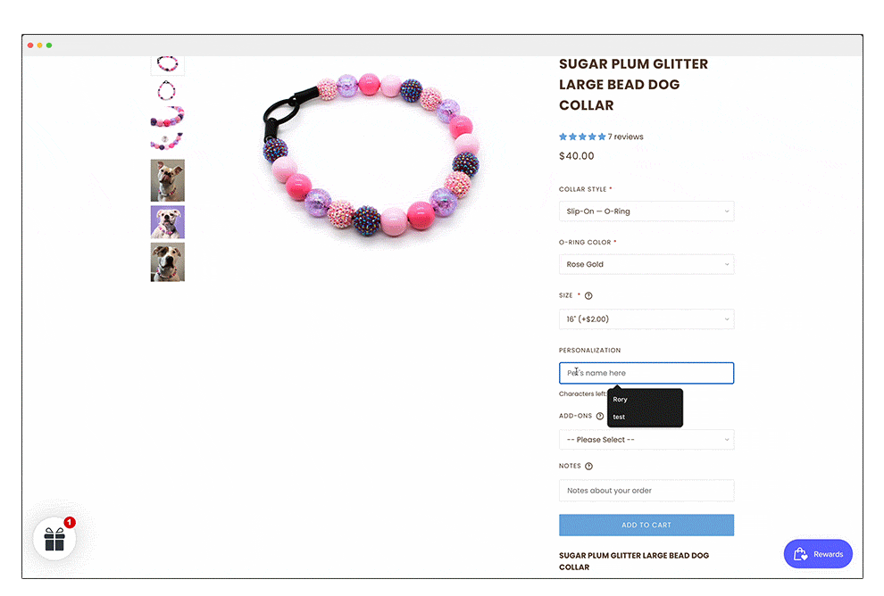 Animated Gif of new checkout/cart functionality