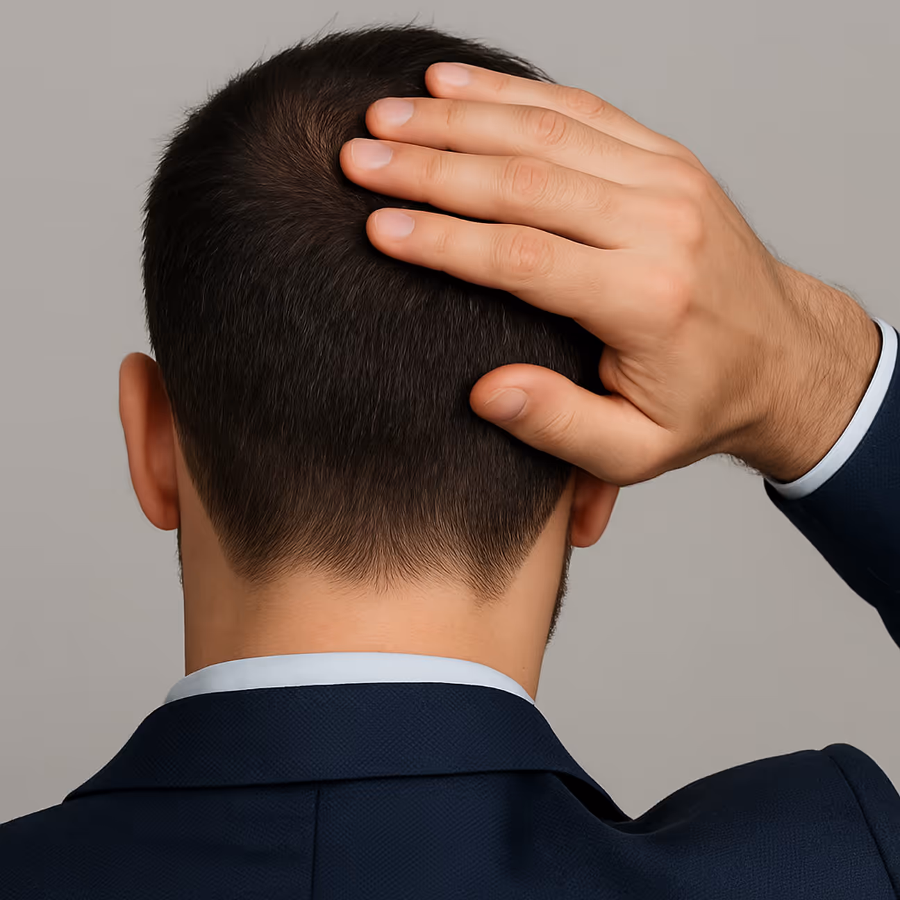 An image showing that there's no scarring after FUE procedure.