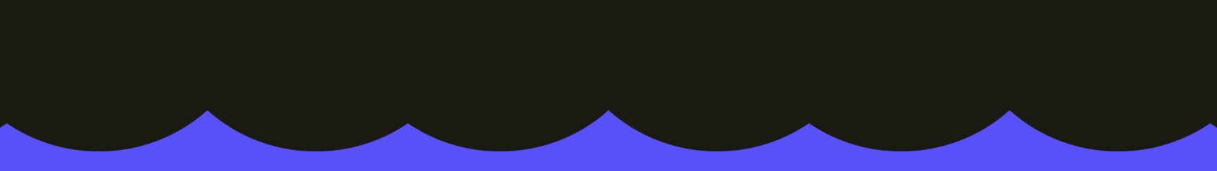 Abstract wavy black shapes along the bottom on a blue background.