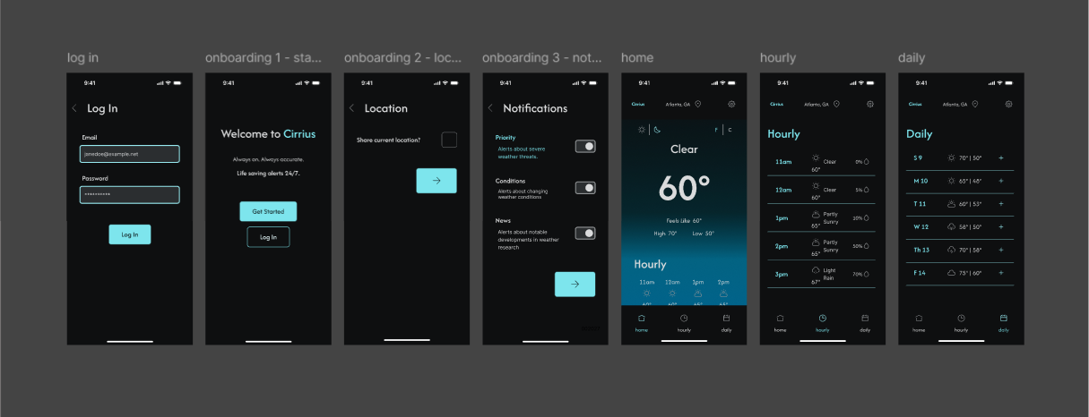Final Design in Dark Mode