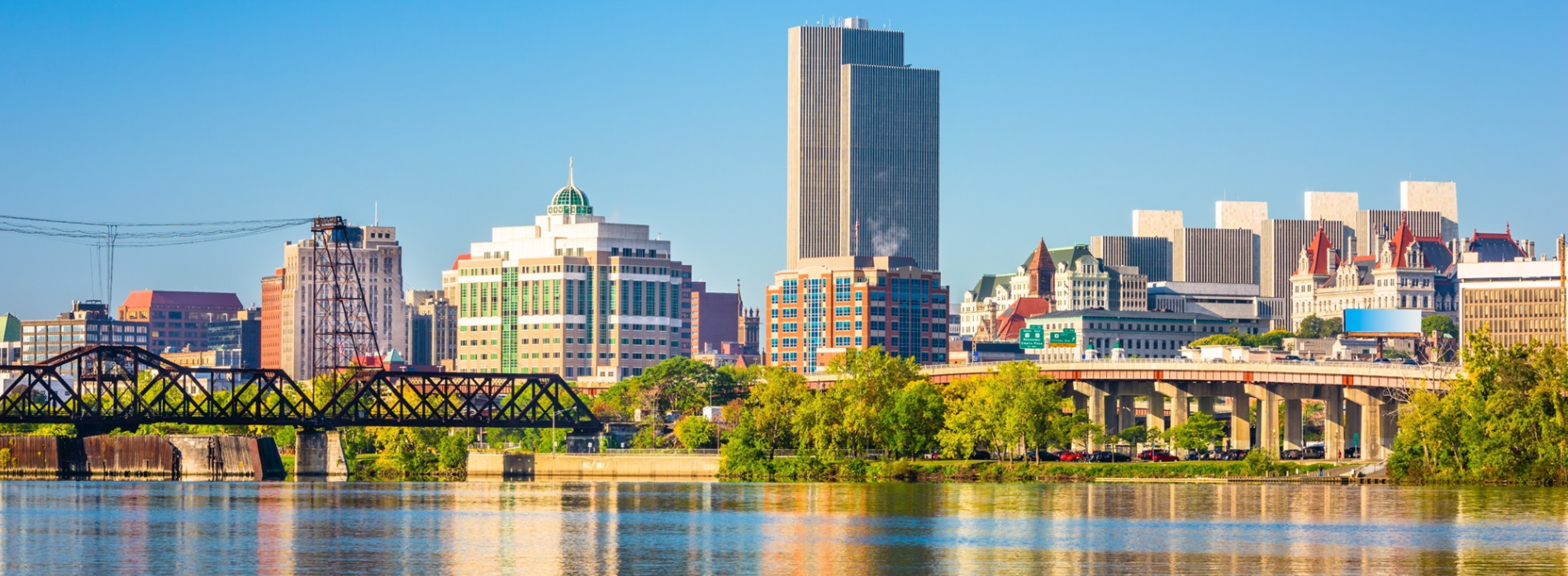 Albany NY Waterfront Skyline