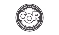 Circular Workplace Safety Certificate of Recognition logo with letters COR in the center.
