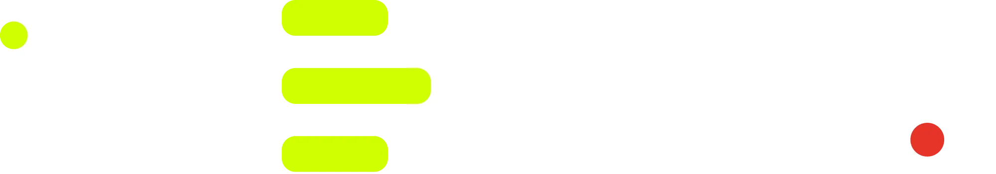 Logo with stylized letters 'B', composed of bright yellow-green shapes and a small red dot on the right.