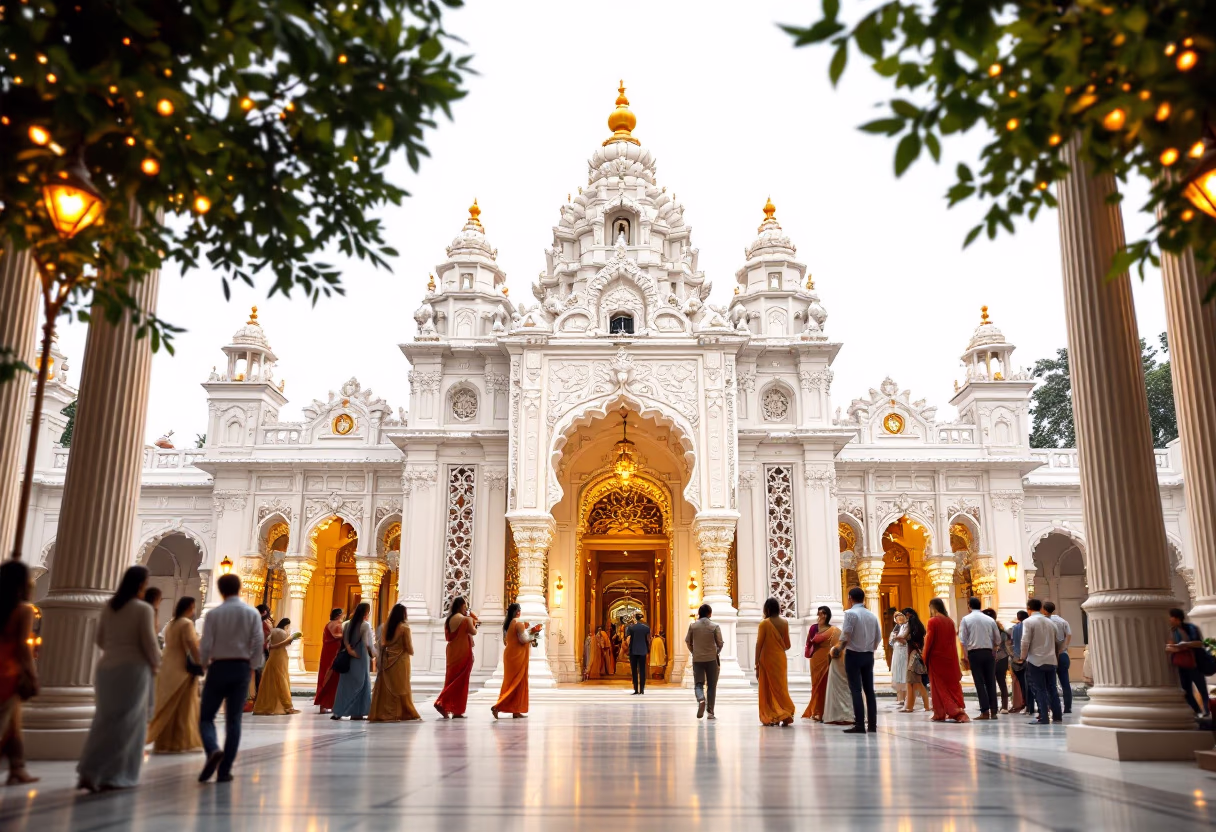 [background image] image of community gatherings (for a hindu temple)