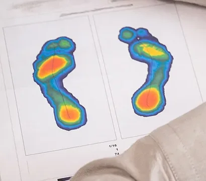 Wydruk z mapą nacisku obu stóp
