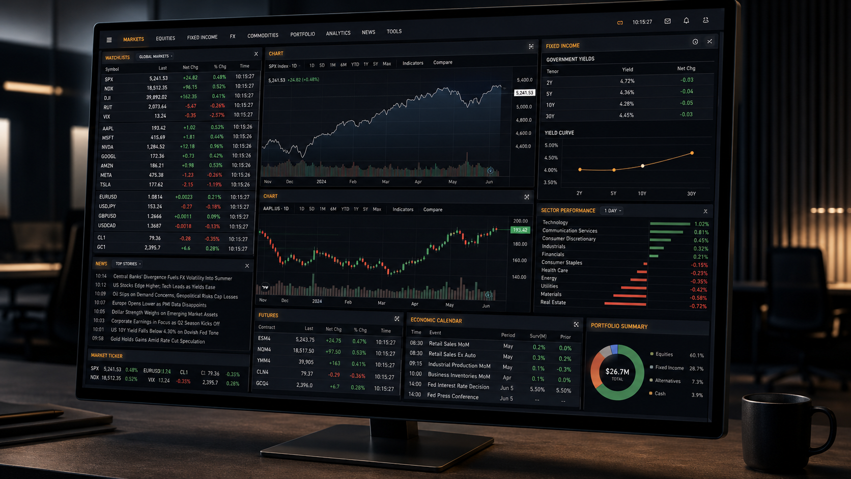 Helion trading desk — the live strategy dashboard