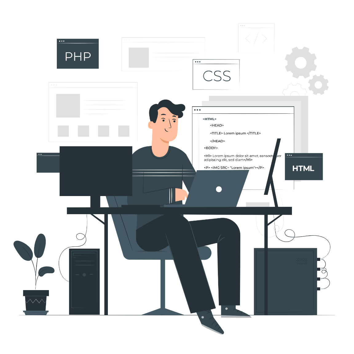 writing code for a platform, application, etc.