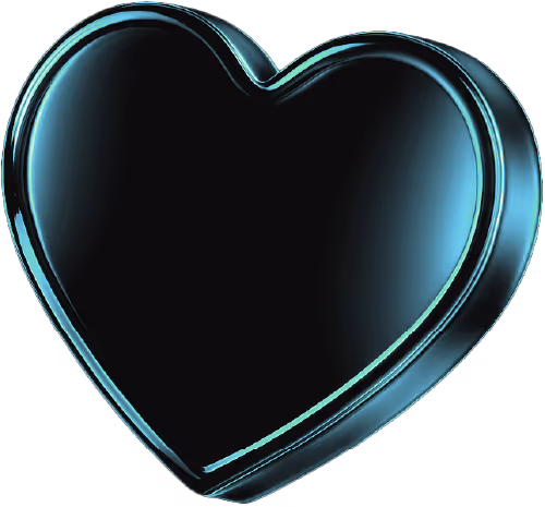 Heart icon made of luminescent glass