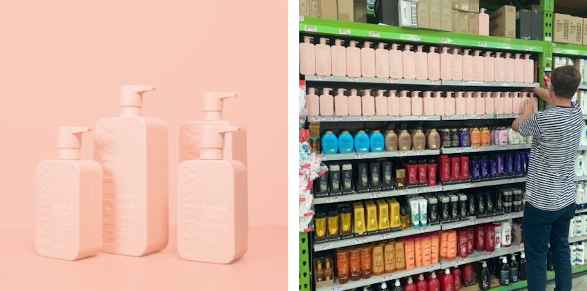 Monday Haircare bottles