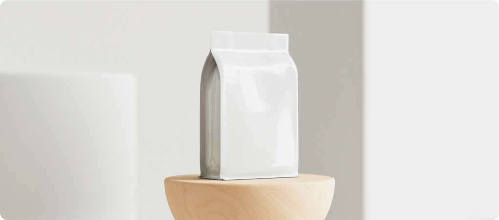 Block bottom compostable coffee pouch