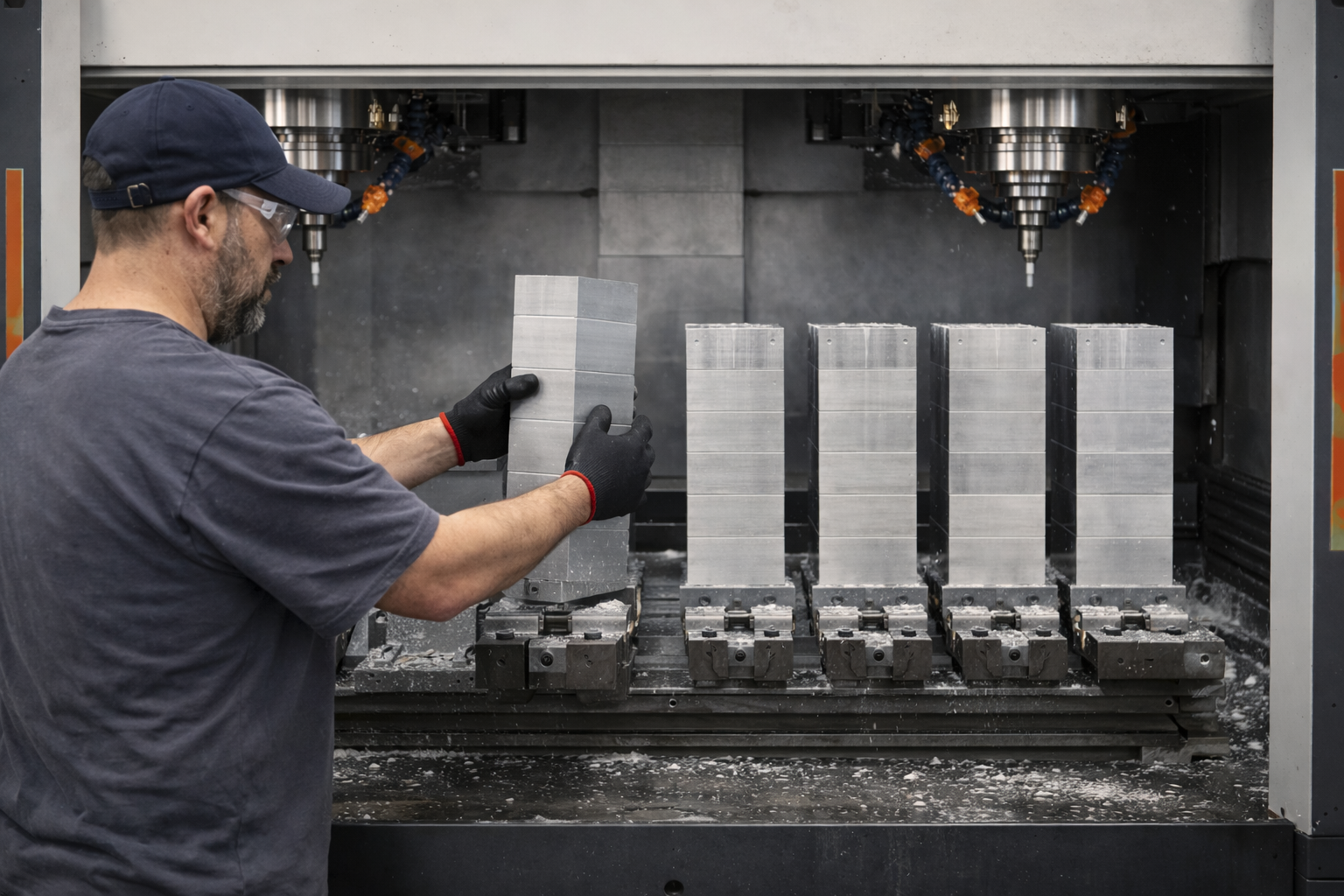 Machined parts prepared for high-cycle operator assembly