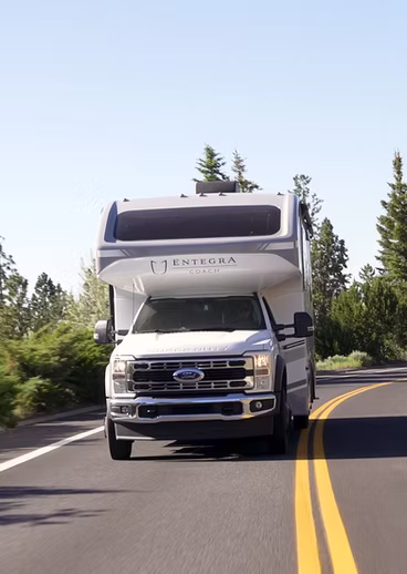 a white truck on the road