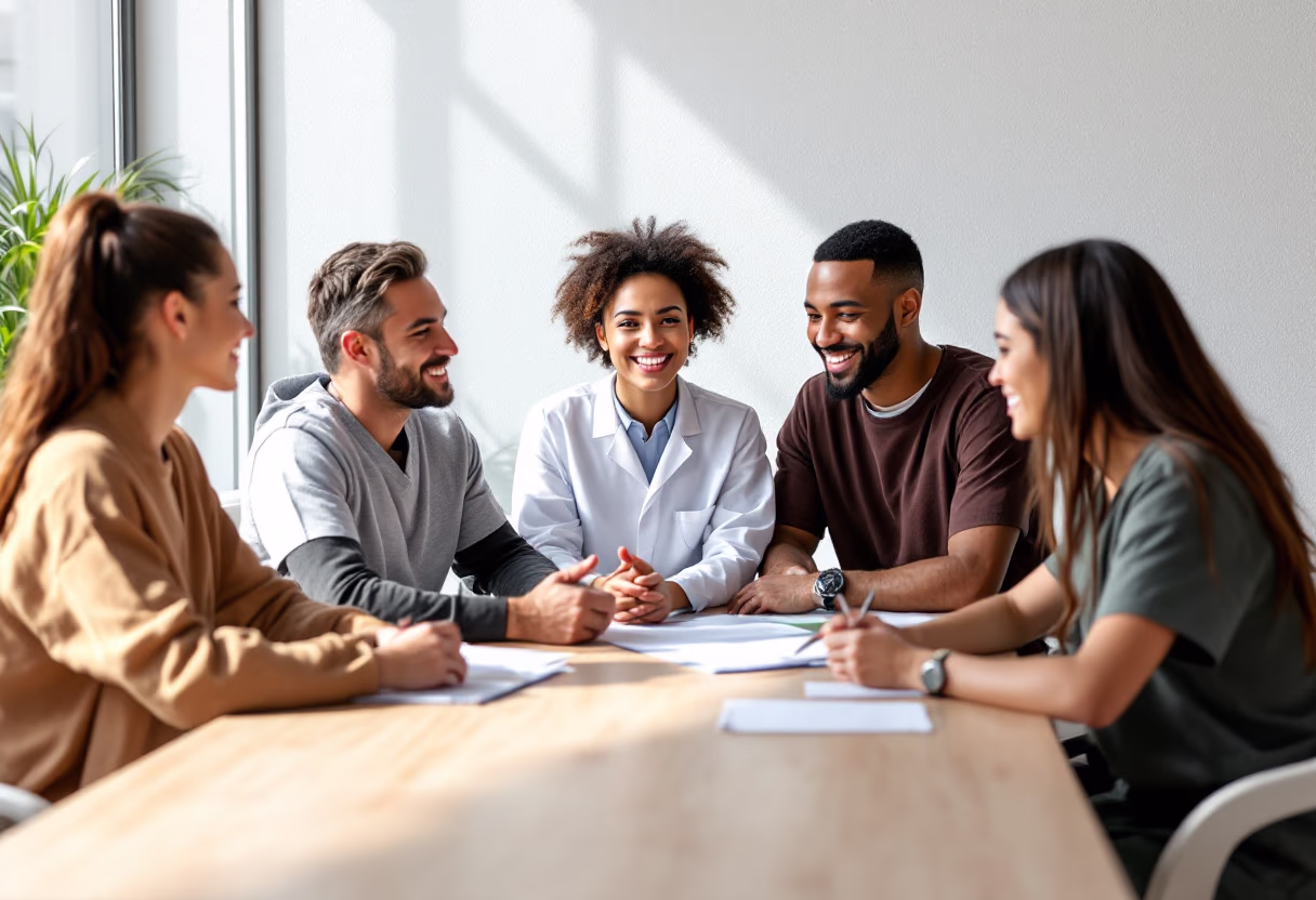 image of a team meeting (for a medical clinic)