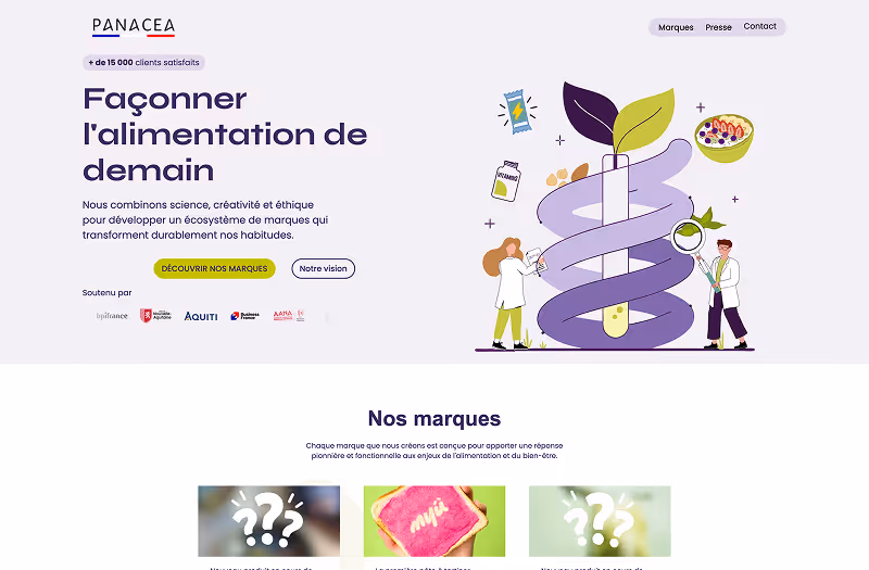 Panacea.paris website homepage