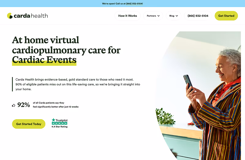 Carda Health website homepage