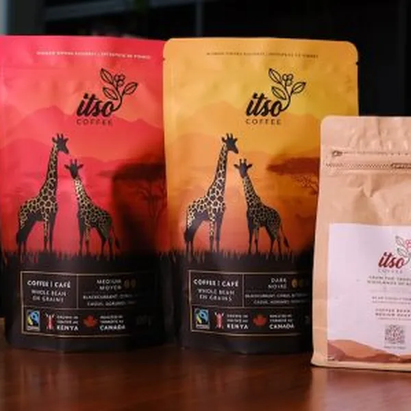itso Coffee pouches with a Kyudo QR code