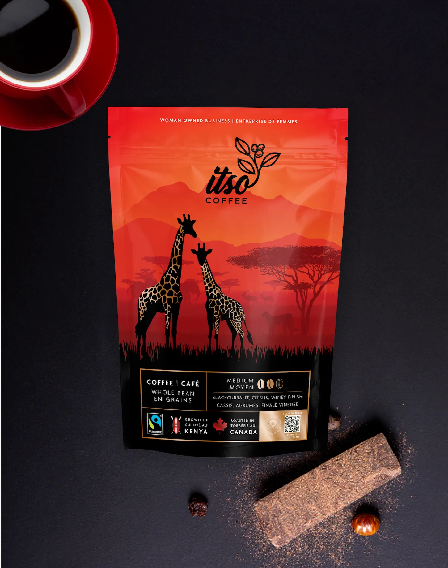 itso coffee packaging with qr code from ProQure