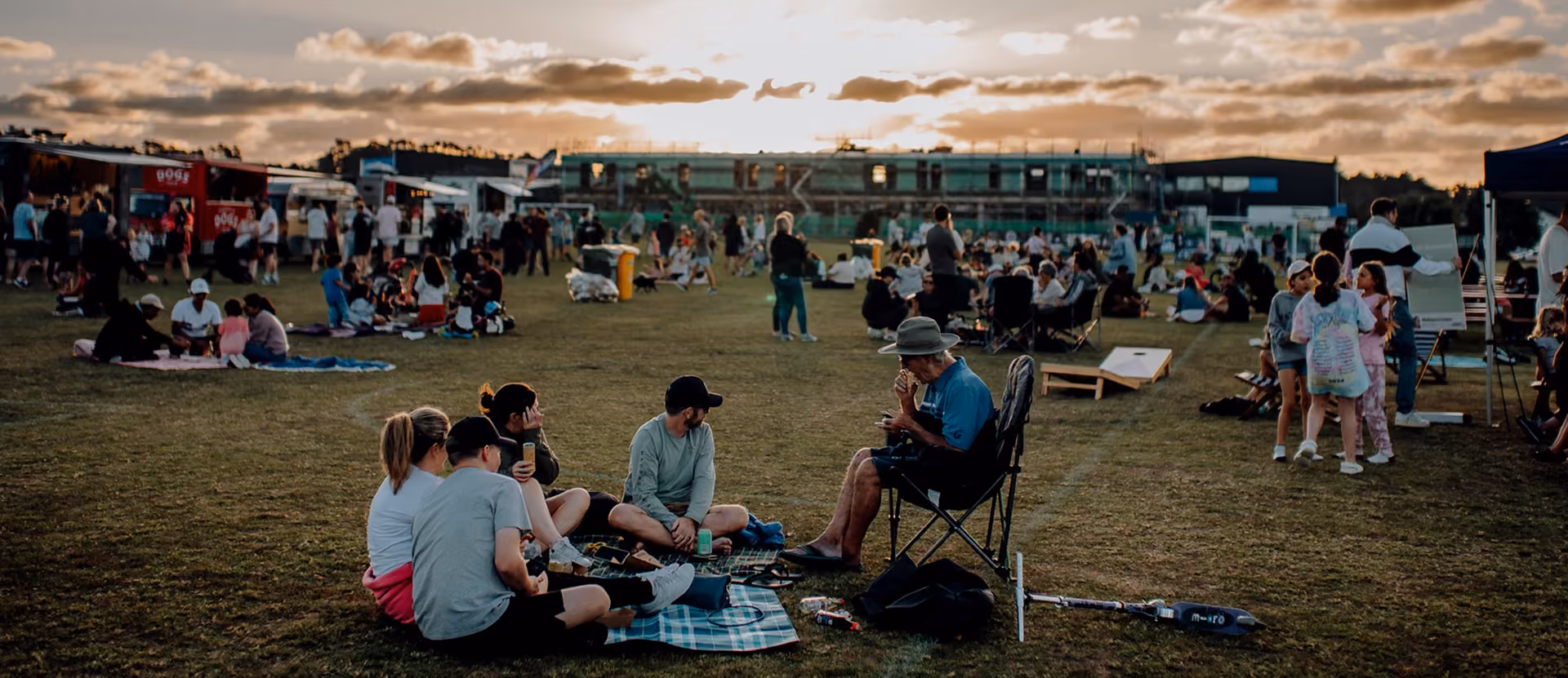 Community event at sunset
