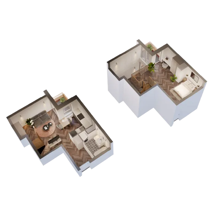 Rzut 3D mieszkania A/4/01