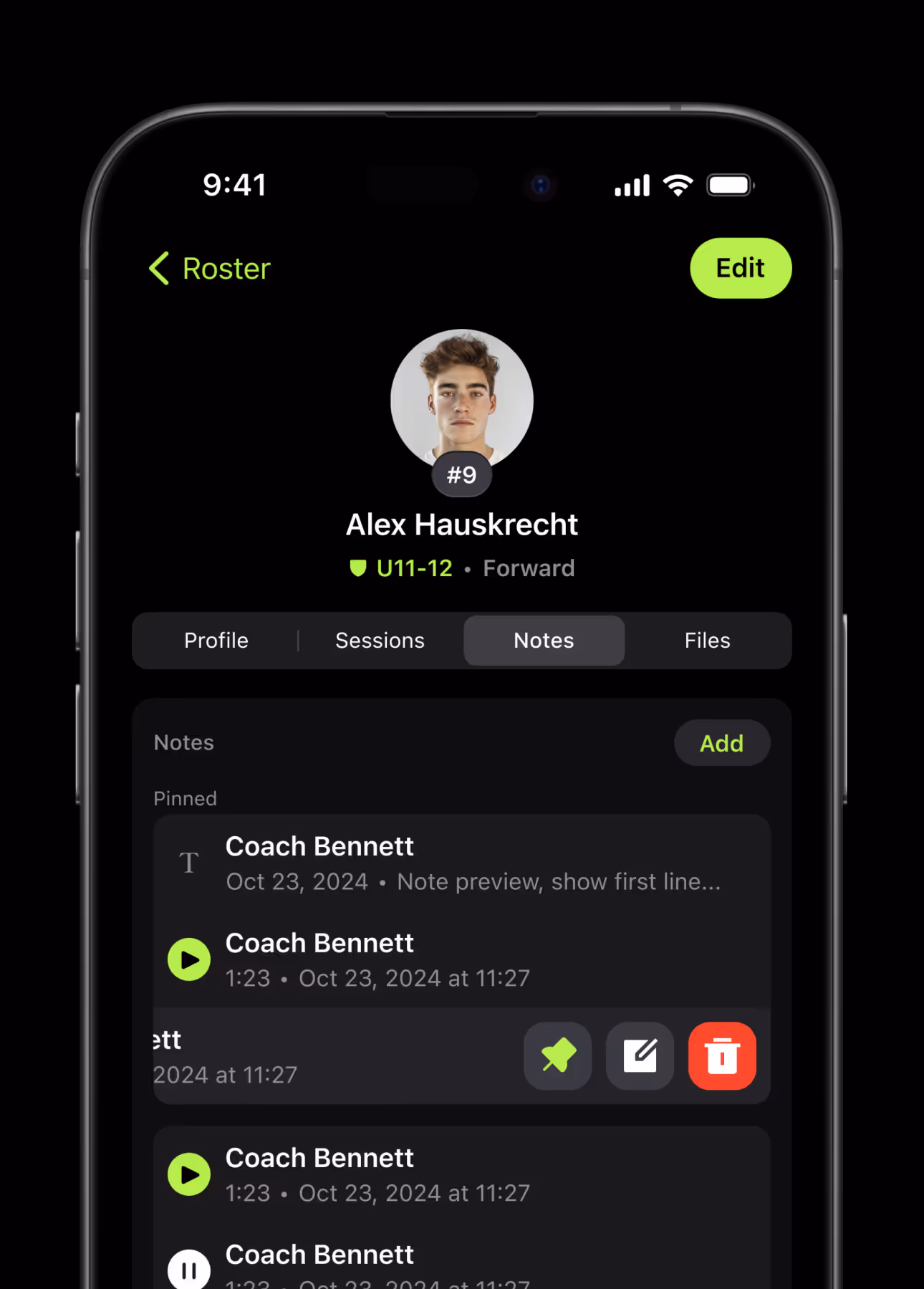 Player profiles