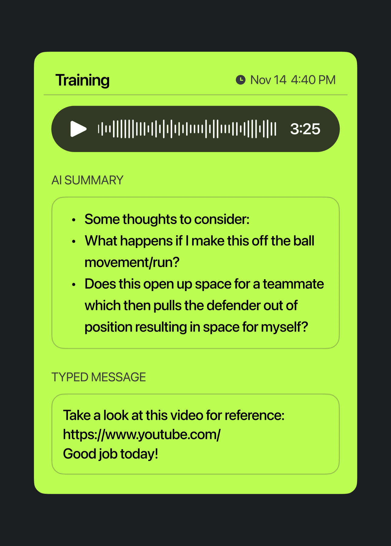 Communication Feature - AI Transcription