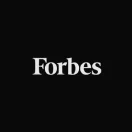 The image shows the Forbes logo in white text on a black background.