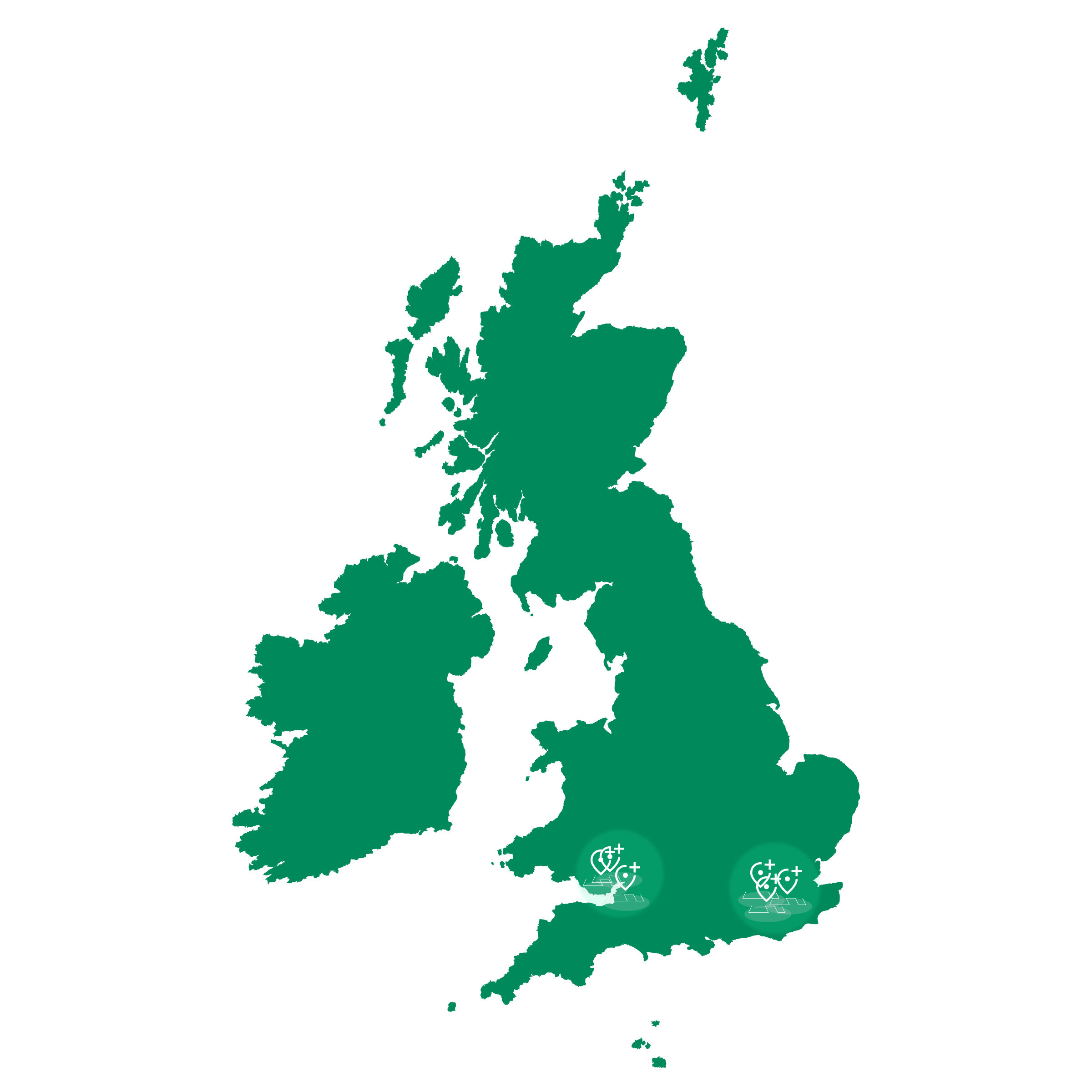 Map of UK data centre sites. Outline of Map vectors by Vecteezy