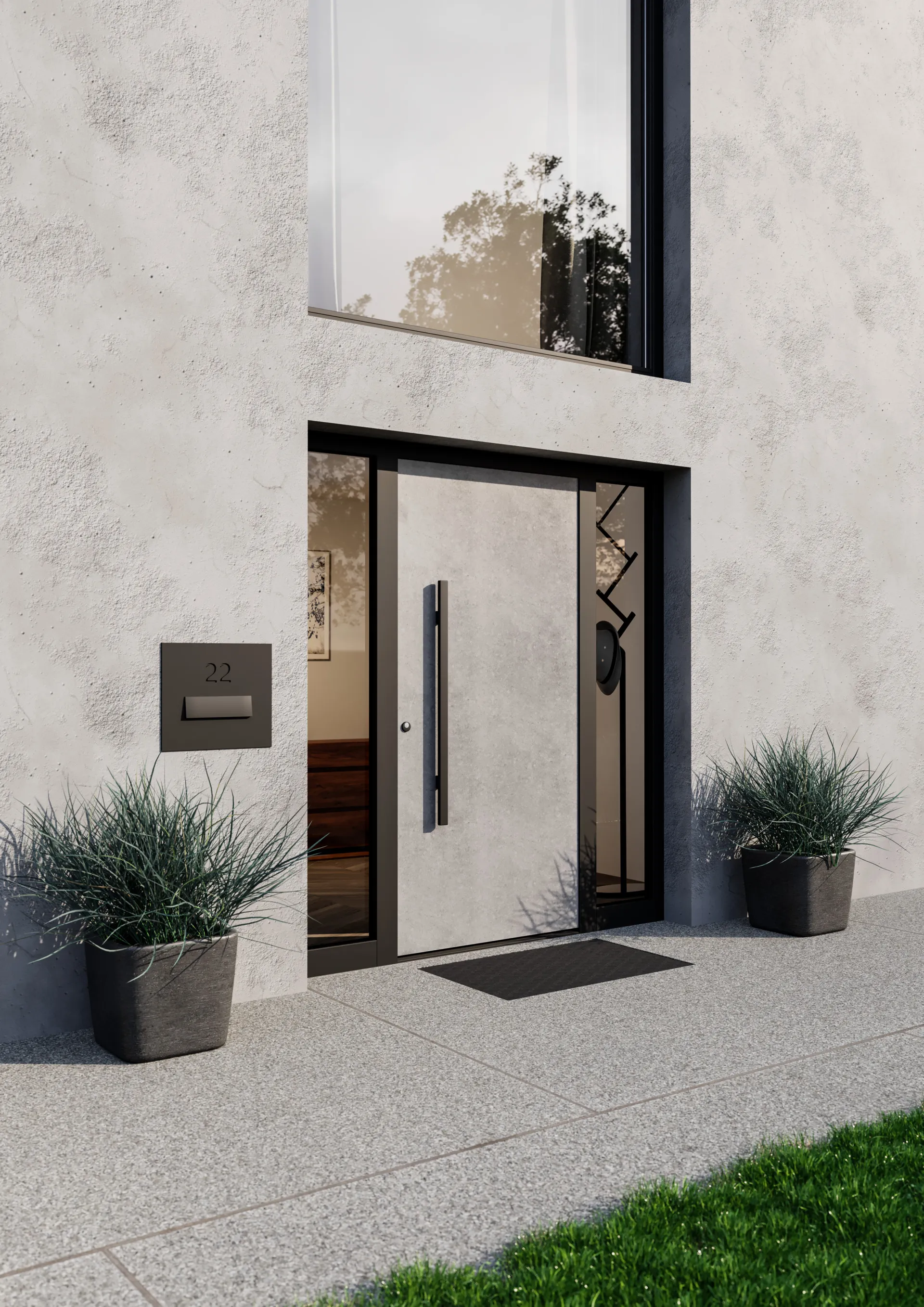 Aluminium-Haustür ThermoSafe Motiv 860 Türblatt in Decoral Zement