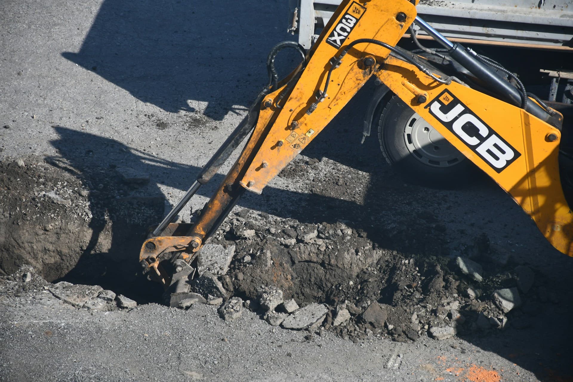 A digger doing work on site