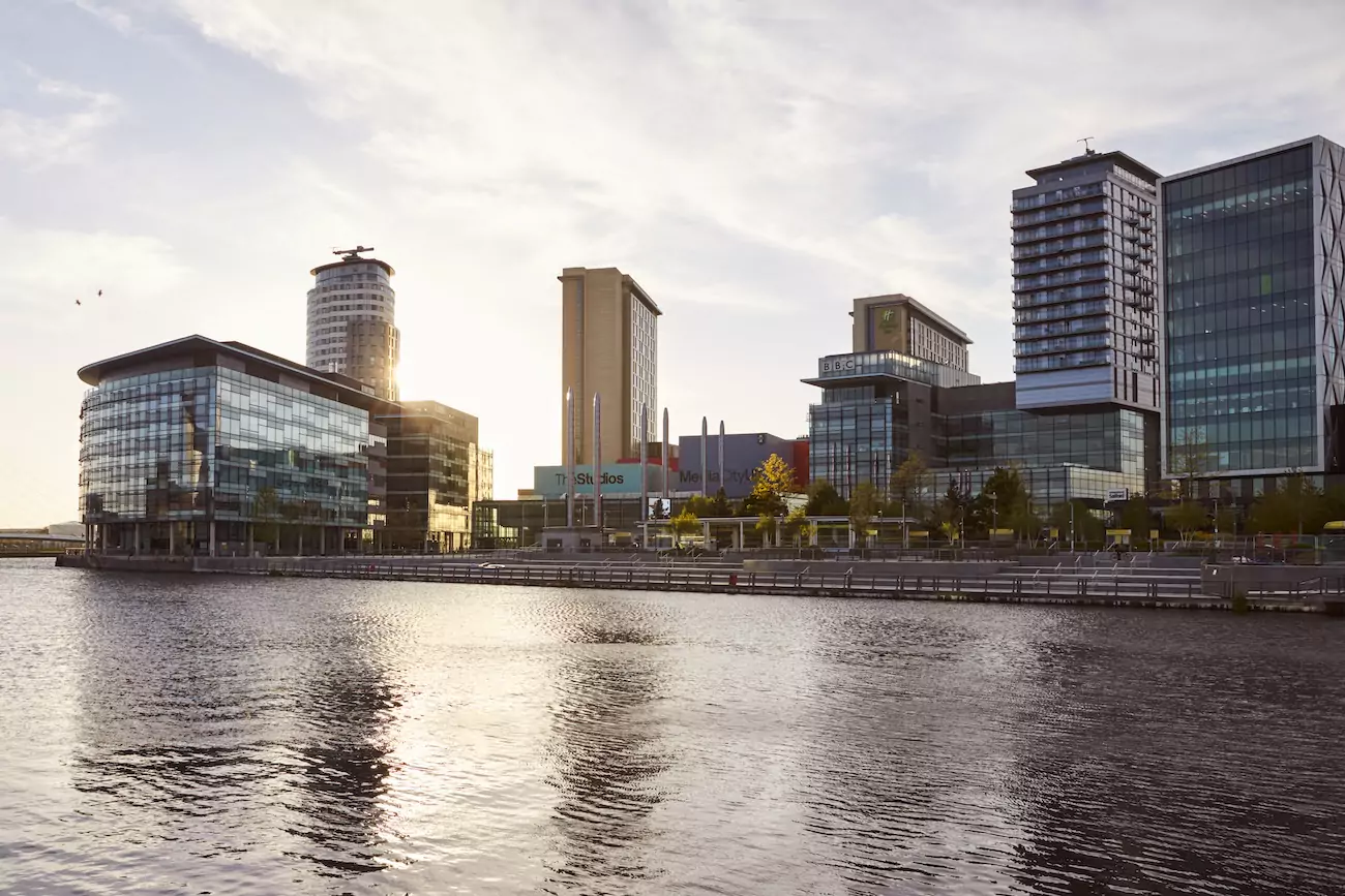 A view of the BBC studio buildings in Manchester.