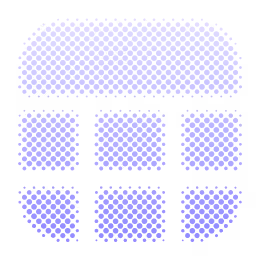 Purple circular icon with a tiled window and a document above it.