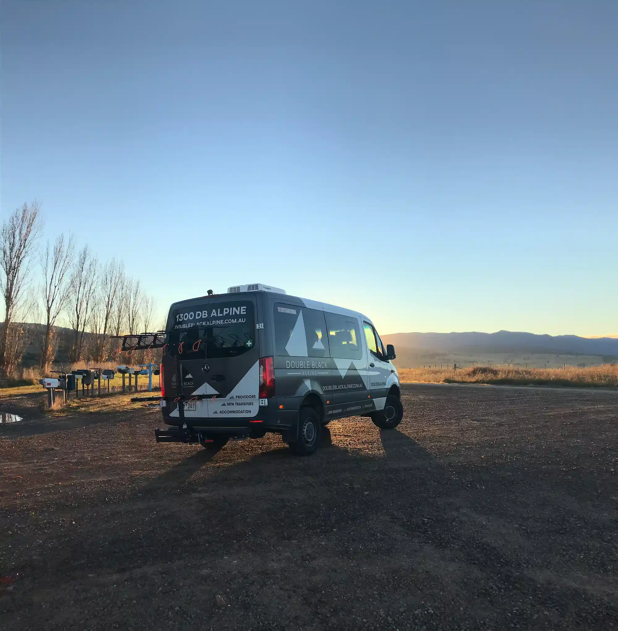 Van in the sunset