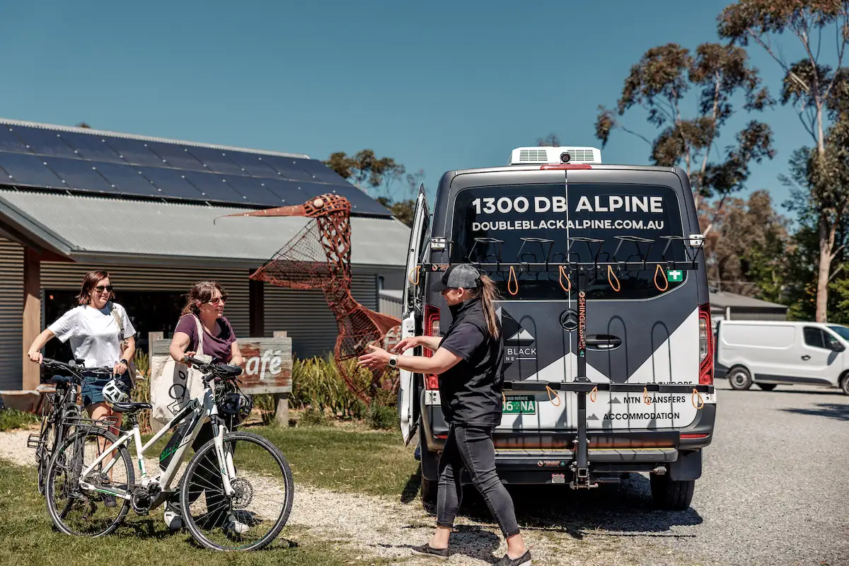 Loading bikers on a bike van