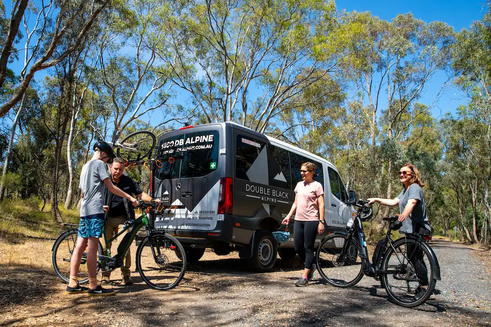 Loading bikes off a van