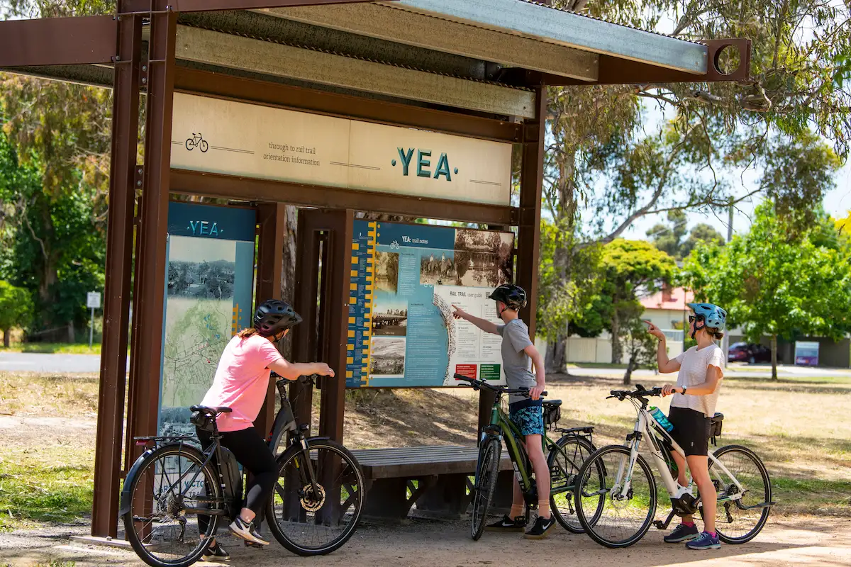 Bikers looking at a map