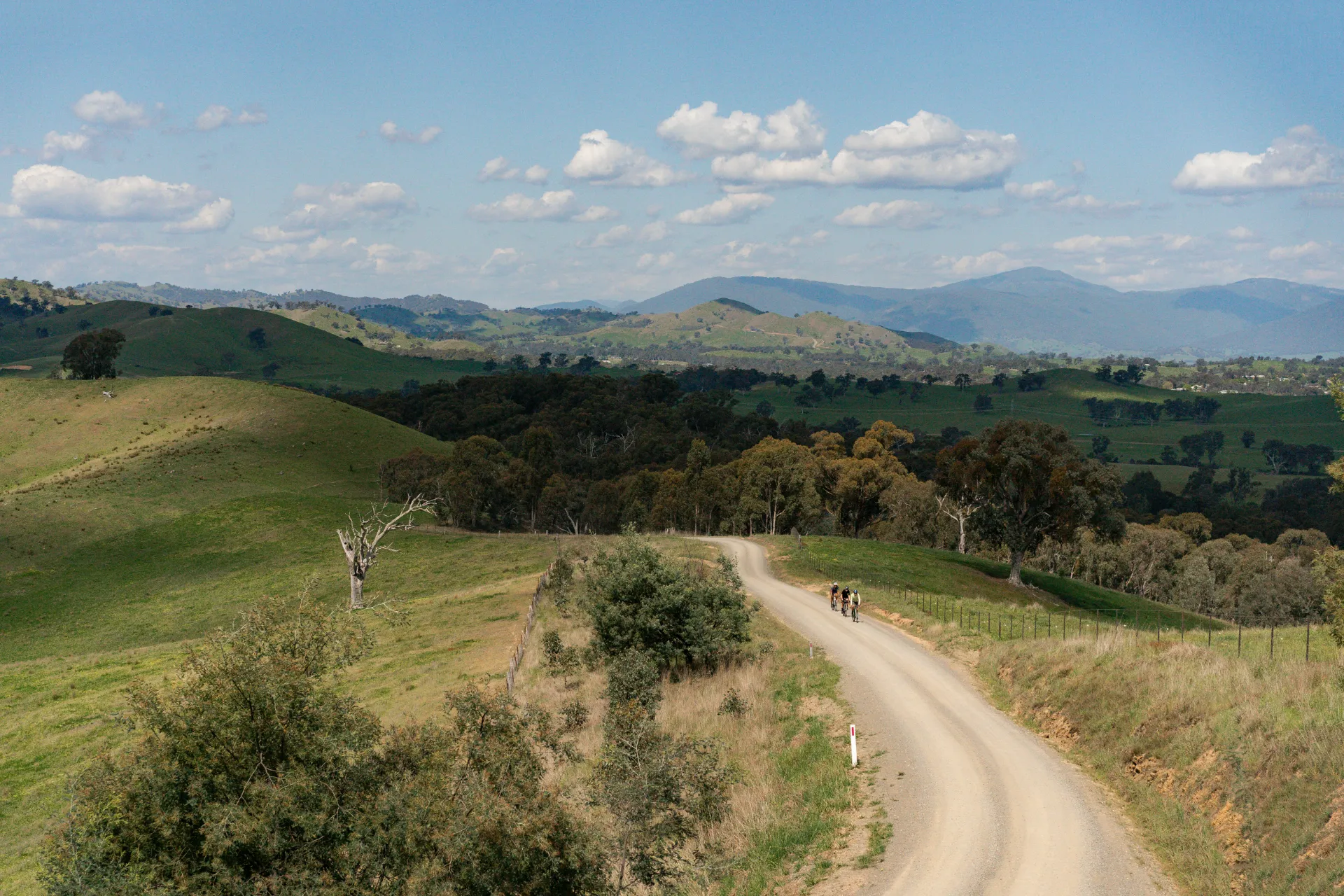Gravel hill with bikers