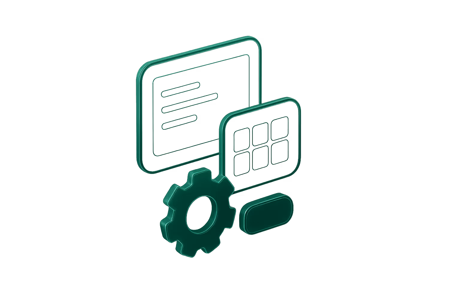 Linien-Icon eines Zahnrads – Symbol für Einstellungen und Systeme