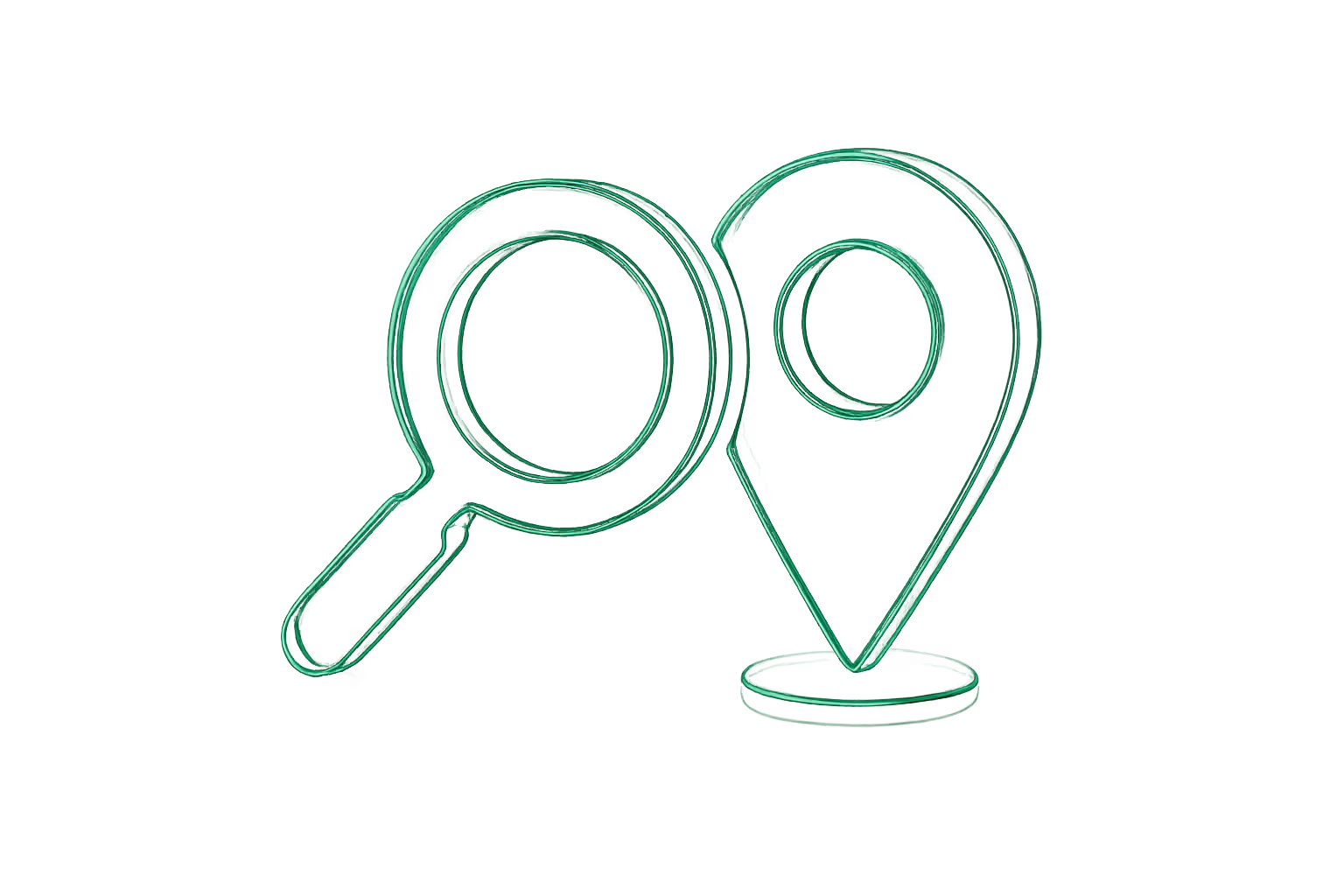 Linien-Icon mit Standortmarkierung – Suche oder Standortanzeige