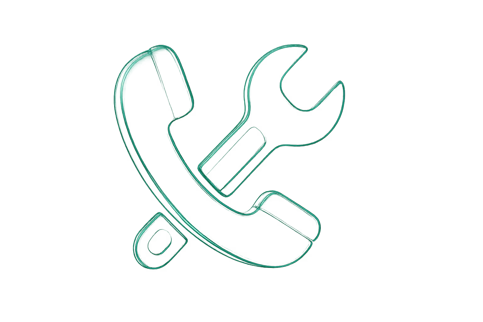 Linien-Icon eines Telefons – Kundenkontakt und Support