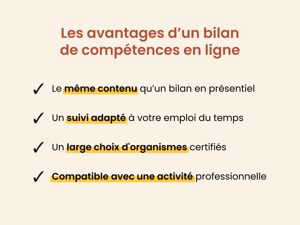 les avantages de faire un bilan en ligne