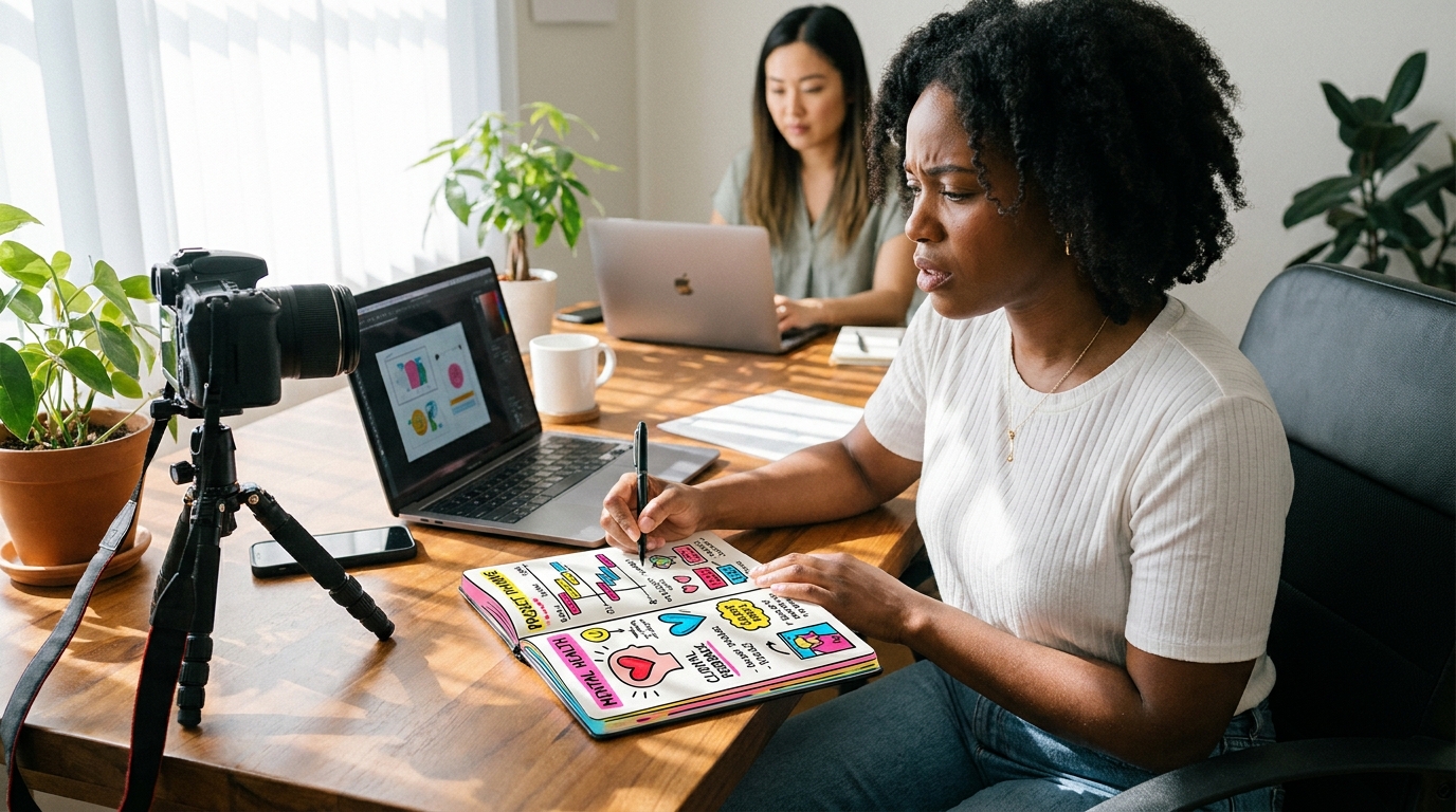 Conditions de travail réelles d’une créatrice de contenus entrepreneure
