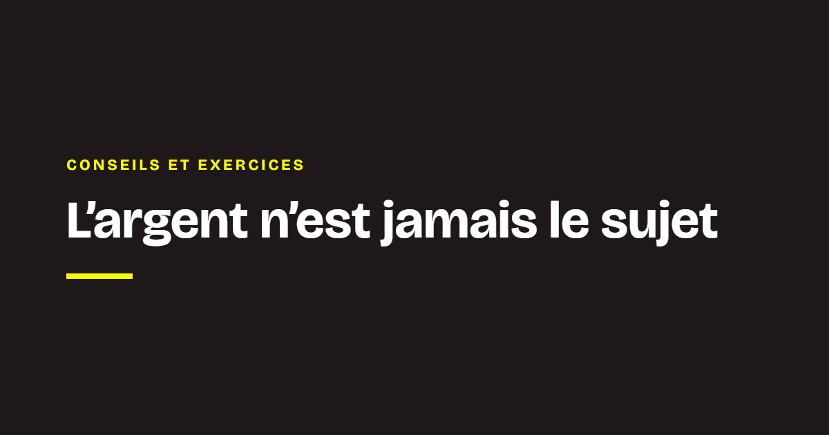La veille des coachs Chance : L’argent n’est jamais le sujet