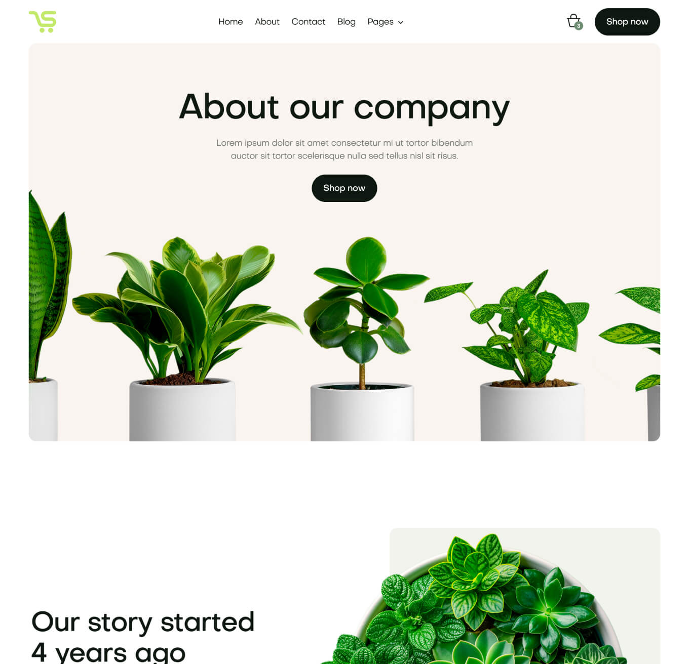 Store X - About Page - Plants Webflow Template