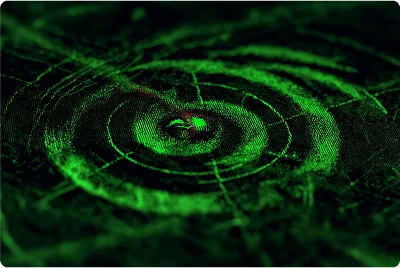 radar interface with glitches