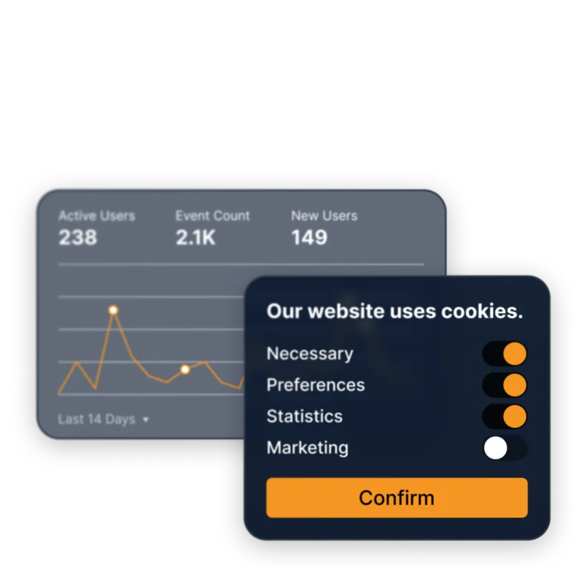 Image showing settings and analytics