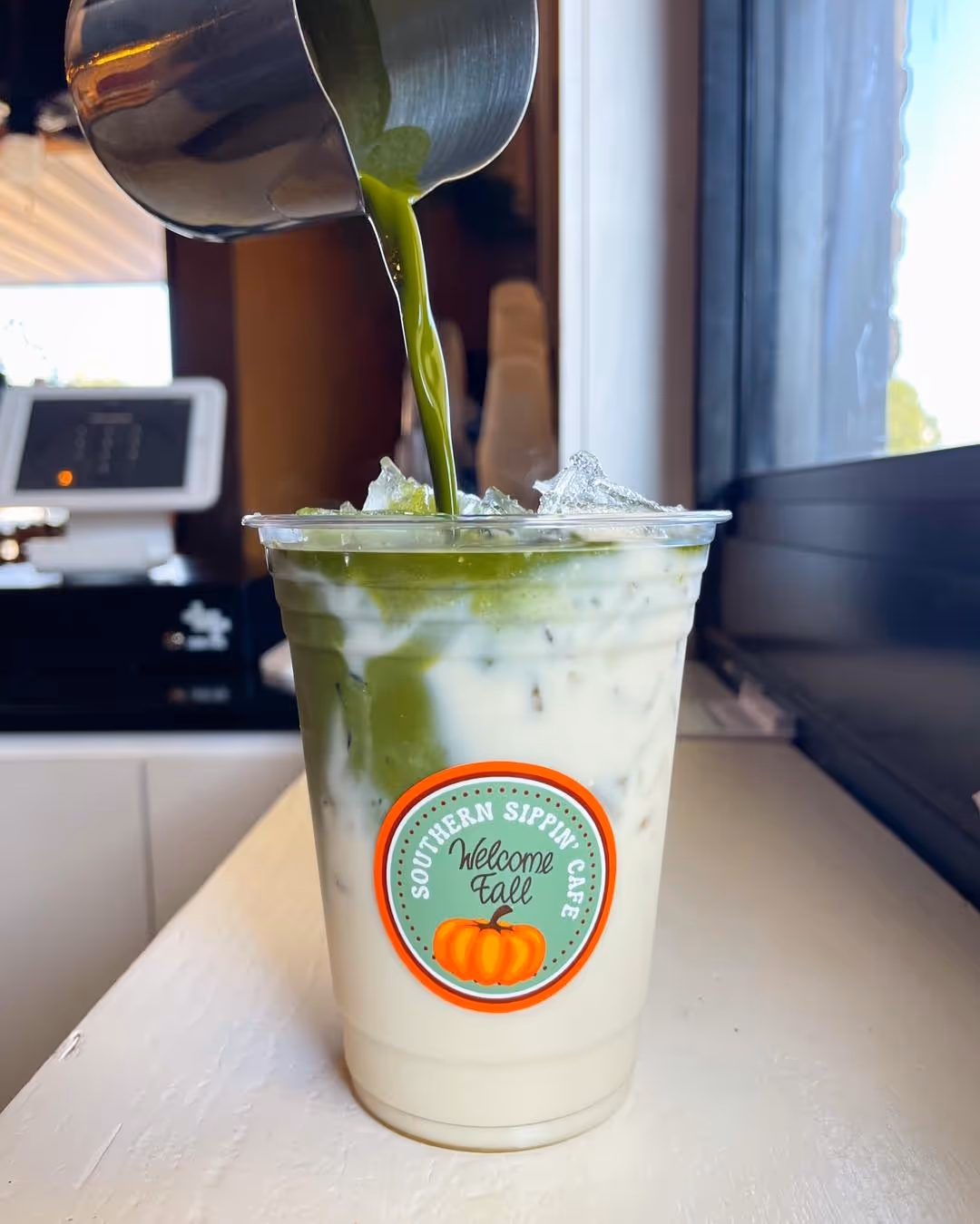 Matcha with coconut creamy milk